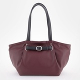 Сумка Саломея 341 гладкий бордо + черный