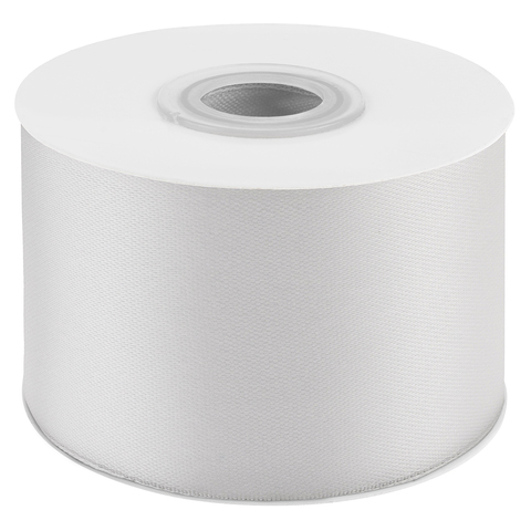 Лента Атласная (5см*22,85м) Яркое серебро