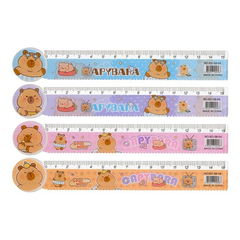 
          Линейка Basir пластиковая, серия "Капибара", с рисунком капибары на корпусе, 15 см