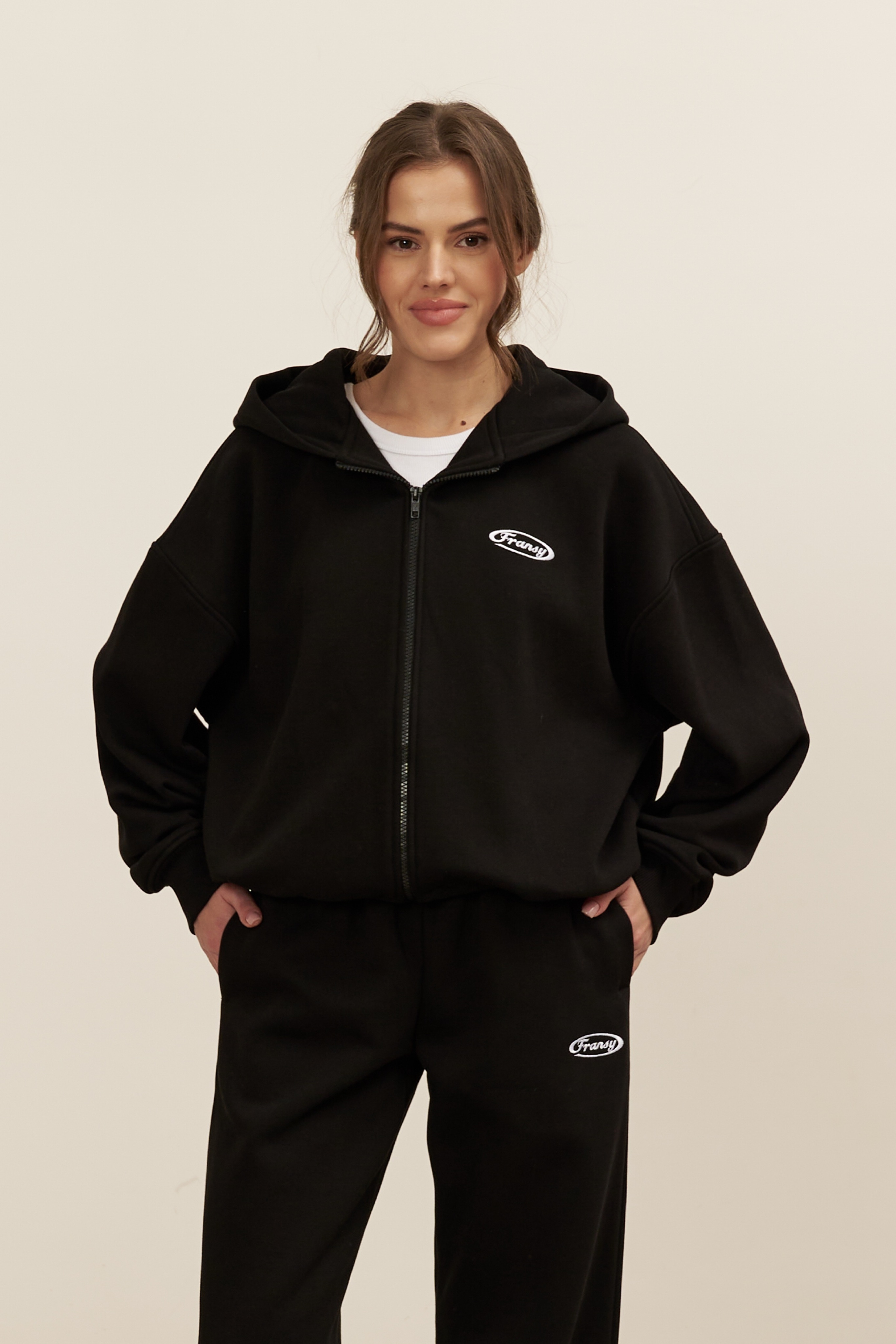 Худи ZIP 04, с начесом, черное