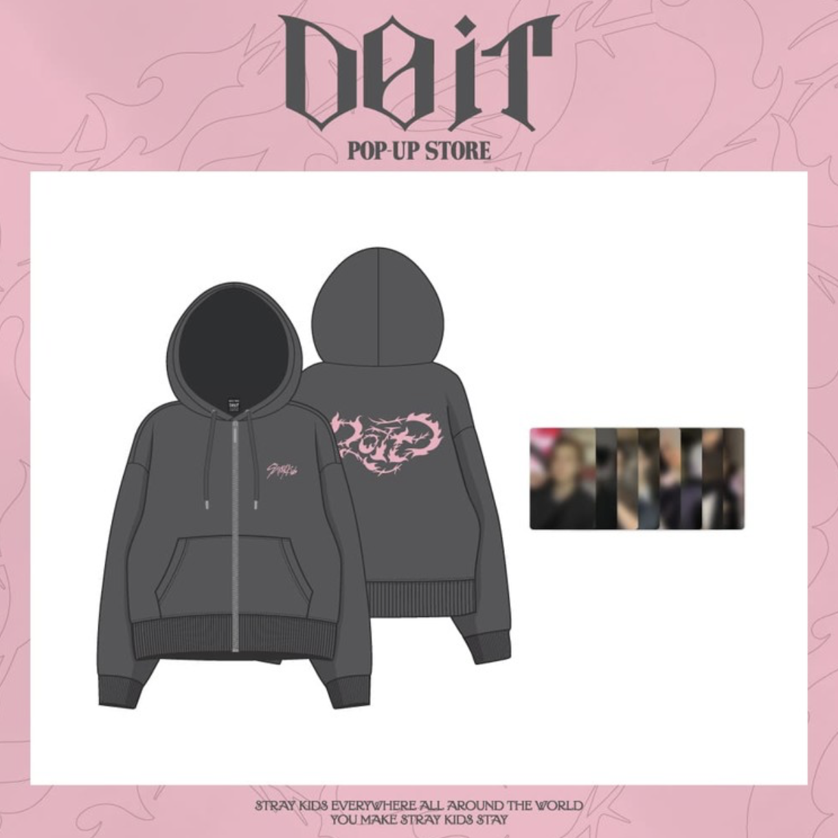 Stray Kids DOIT POPUP ジップアップフーディー パーカー Купить Мерч Stray Kids ZIP-UP HOODIE (