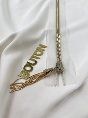 Молния на прозрачной сетке (основе) золотистая широкая