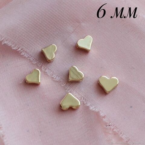 УЦЕНКА!!! Разделители в форме сердца 6-7 мм, позолота 2 штук У056