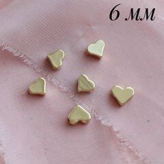 УЦЕНКА!!! Разделители в форме сердца 6-7 мм, позолота 2 штук У056