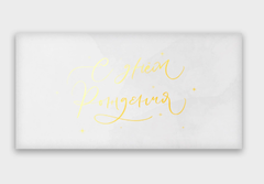 Открытка-конверт, С днем рождения, с фольгой, Белый, 8*16 см, 5 шт.