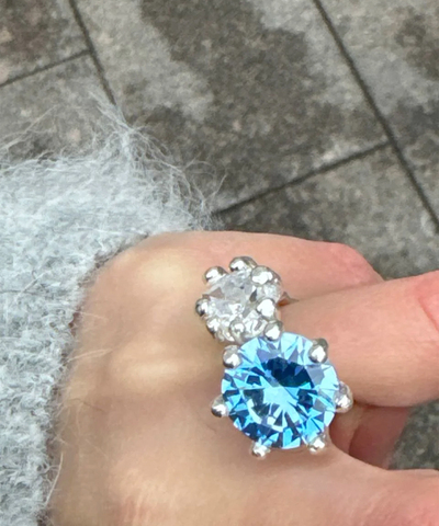 Кольцо STONE MUTANT (blue + white)