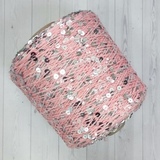 Пряжа Shine Paillettes 63126 серебро на клубничном йогурте