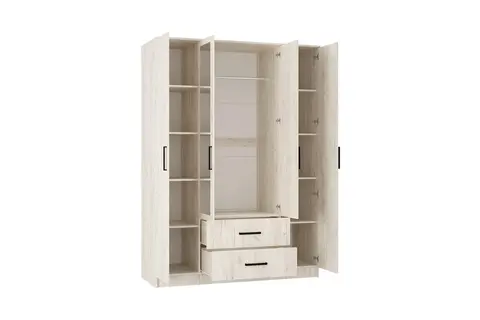 Шкаф 4-х створчатый Фиеста дуб крафт белый