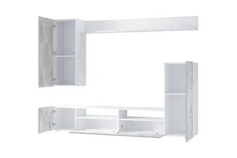 Центральная секция Диаманд белый / цемент светлый