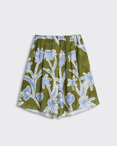 Шорты из вискозы цветы зеленый