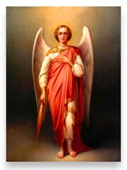 Архангел Михаил деревянная икона на левкасе