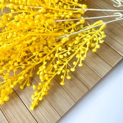 Букет весенний, мимоза, искусственная зелень, цвет Желтый, слегка пушистый, 40 см, набор 2 букета