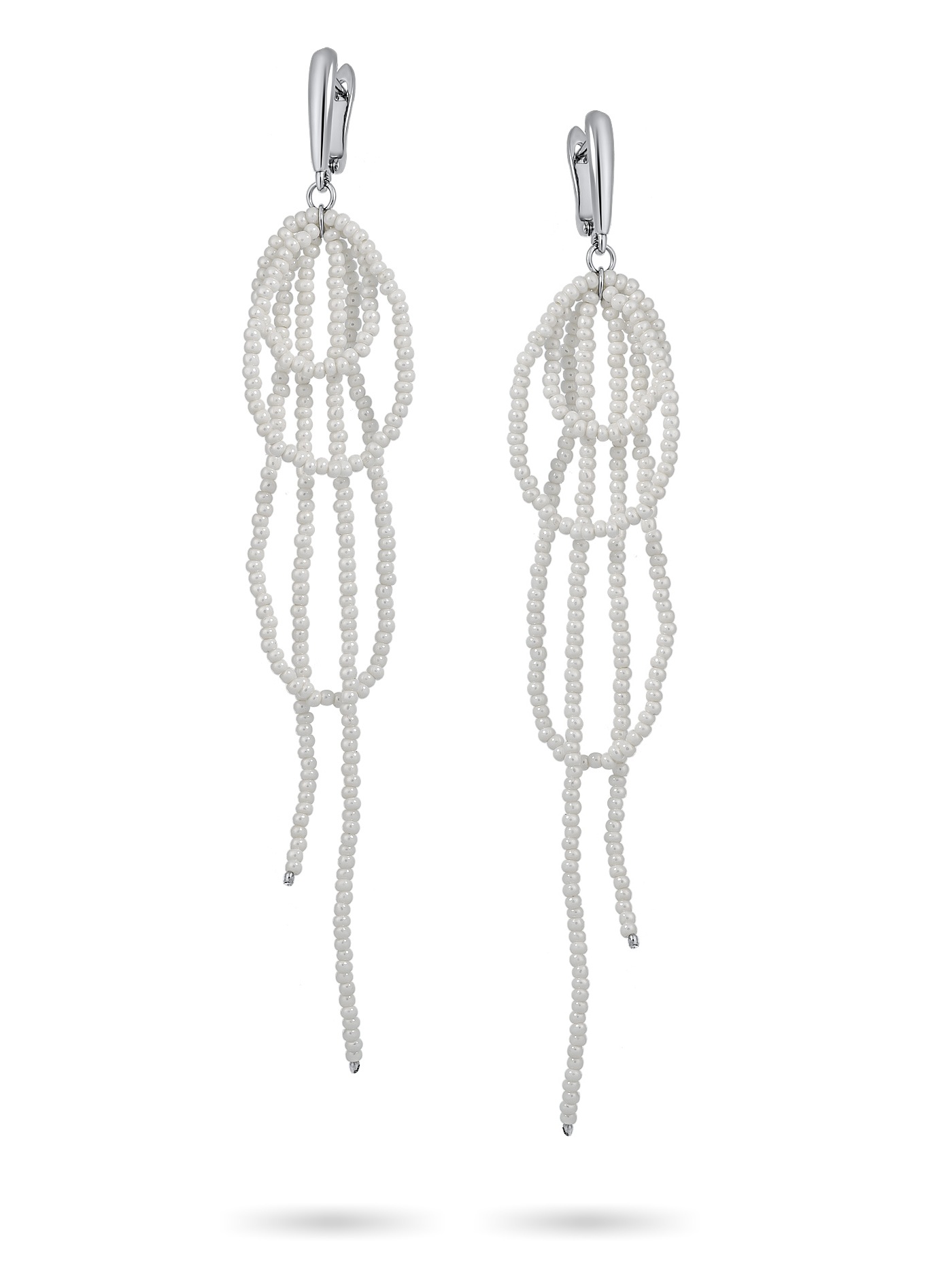 Длинные серьги с жемчугом майорка