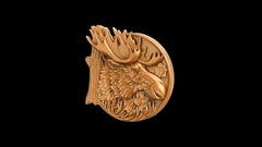 Силиконовый молд Лось (медальон) № 0473