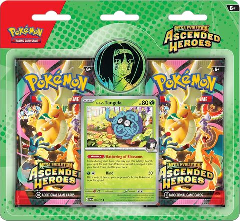 Набор карточек Pokemon TCG: Mega Evolution: Ascended Heroes: 2-Pack Blister (Erika) (на английском языке)