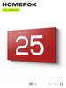 Табличка с номером 25 на дверь квартиры, для офиса, кабинета, аудитории, склада, красная 120х70 мм, Айдентика Технолоджи