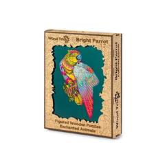 Яркий Попугай от Wood Trick - сборные пазлы причудливой формы, это картины, которые вы собираете сами