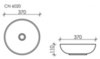 Умывальник чаша накладная круглая Element 370*370*110мм Ceramica Nova CN6020