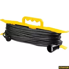 STAYER MF-207, ПВС, 2 x 0.75 мм2, 30 м, 2200 Вт, силовой удлинитель-шнур на рамке (55018-30)