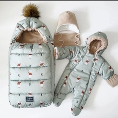 Зимний комплект на выписку "Пушинка принт" (model.28)