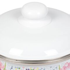 Кастрюля сталь, эмал, 4 л, с крыш, СтальЭмаль, Мозаика белоснежная, 1RB221M, индукц
