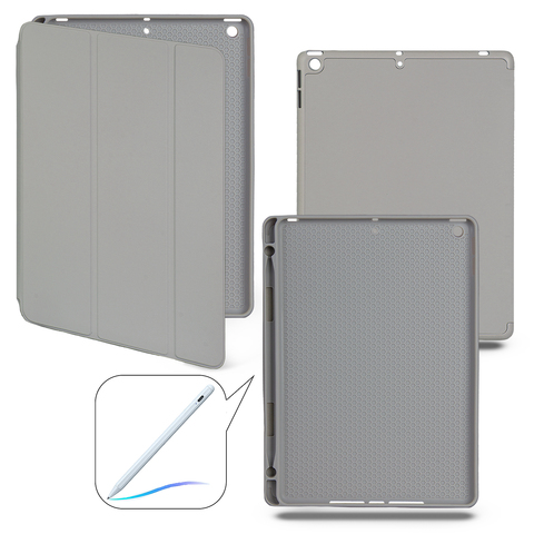 Чехол книжка-подставка Smart Case Pensil со слотом для стилуса для iPad 7, 8, 9 (10,2”) - 2019-2020-2021 (Светло-серый / Light Grey)