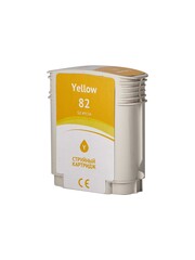 Струйный картридж Sakura C4913A (№82 Yellow) для HP Designjet 500/500+/500ps/500ps+/800series/10PS/20PS/30/50/90/90r/90gp/120series/130, водорастворимый тип чернил, желтый, 72 мл.