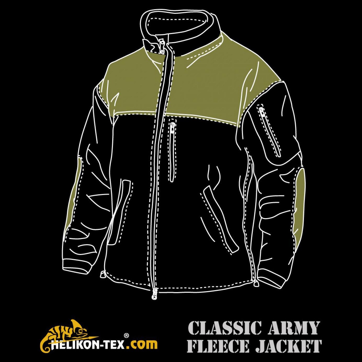 Classic army fleece jacket sales