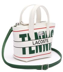 Lacoste L.12.12 Coated Mini Canvas Tote Bag - white/green