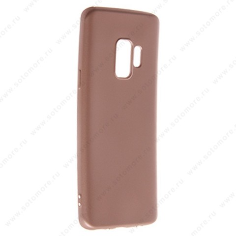 Накладка силиконовая Soft Touch ультра-тонкая для Samsung Galaxy S9 розовая