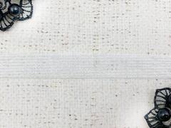 Нитепрошивная кромка по долевой клеевая, ш. 15 мм, белый