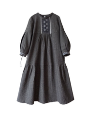 Аленушка. Платье льнное миди с вышивкой в этностиле PL-42-5304