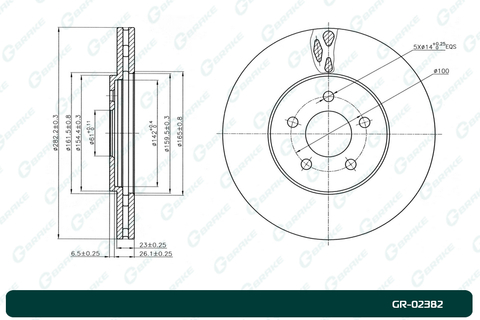 Диск тормозной G-brake  GR-02382