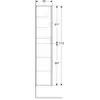 Высокий шкафчик Geberit Acanto с двумя дверями: B=38см, H=173см, T=36см, белый / ультраглянцевый лакированный, белый / глянцевое стекло