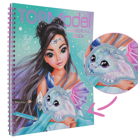 TOPModel Colouring Book With Sequins DRAGON LOVE