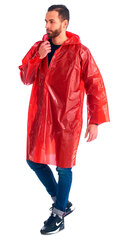 Плащ-дождевик Сириус-Люкс на липучке ПВД 80 мкр. пропаянные швы, красный