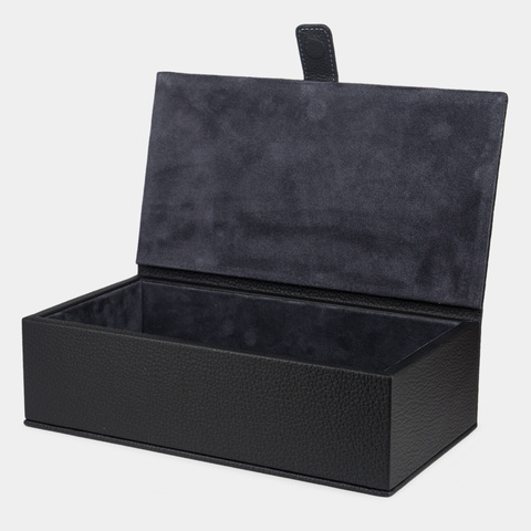 Кофр для хранения Grand  из натуральной кожи теленка, черного цвета