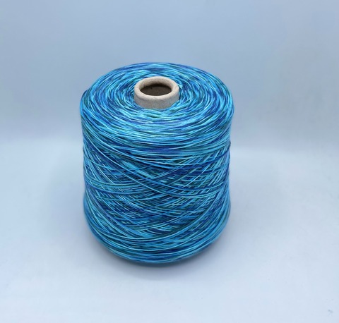 Бобинная пряжа (пр.Италия).art-MIMI 500/100гр, 85%Бамбук 15%Шелк , цвет-Море,мультиколор, арт.27692