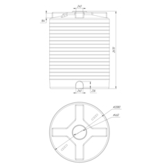 Емкость вертикальная усиленная 8000л Политим 8000 л.(2080x2080x2670см;красный ) - арт.560756