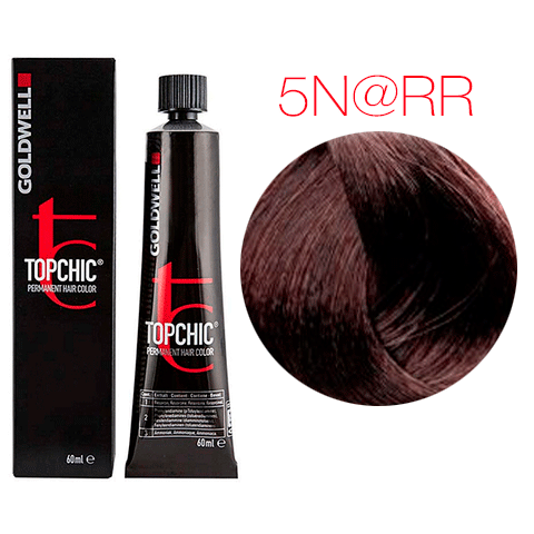 Goldwell Topchic 5N@RR (светло-коричневый с интенсивным медным сиянием (темный агат)) - Стойкая крем-краска