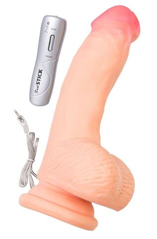 Телесный реалистичный вибратор на присоске - 19 см. - ToyFa RealStick Elite 981007-1