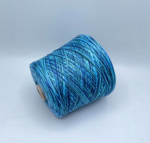 Бобинная пряжа (пр.Италия).art-MIMI 500/100гр, 85%Бамбук 15%Шелк , цвет-Море,мультиколор, арт.27692