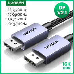 Кабель  UGREEN DP131 (55567) DisplayPort Up to 16K@60Hz Cable, 1м, серый