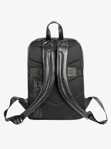 Кожаный рюкзак-компактный чёрного цвета / Распродажа