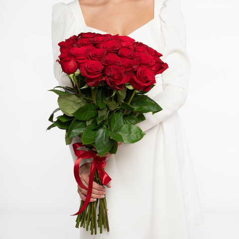Букет 25 красных роз Эквадор
