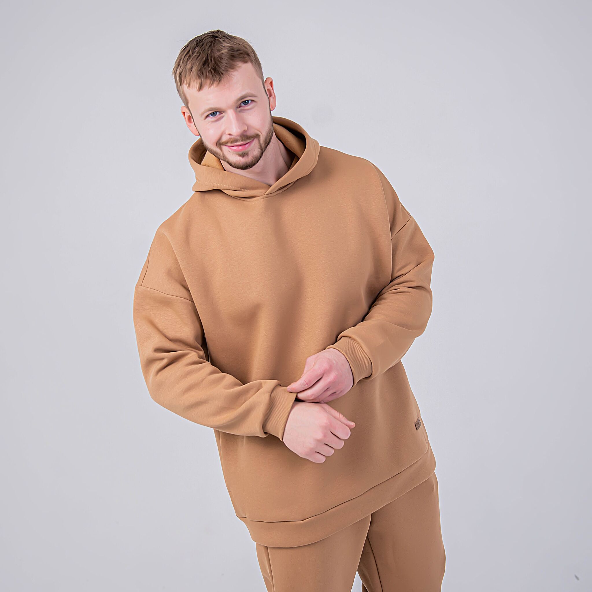 Warm hoodie for men - Desert Sand