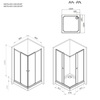 Am.Pm W87G-403-100100-MT Sunny душ огражд квадратн, раздвижн двери 100x100 серебро,стекло прозрачн