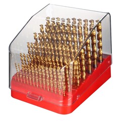 Набор сверл по металлу 1-10мм 91шт DIN338 HSSE-Co5 TiN 130° (пл. кейс) H-Tools PRO 215223TPRO