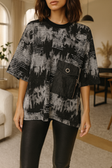 Футболка Alba с tie-dye эффектом, джинсовым карманом и уличным характером