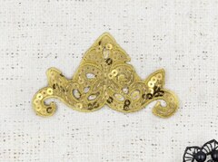 Термоаппликация узор люрекс, р. 9,5х4,5 см, золото с пайетками